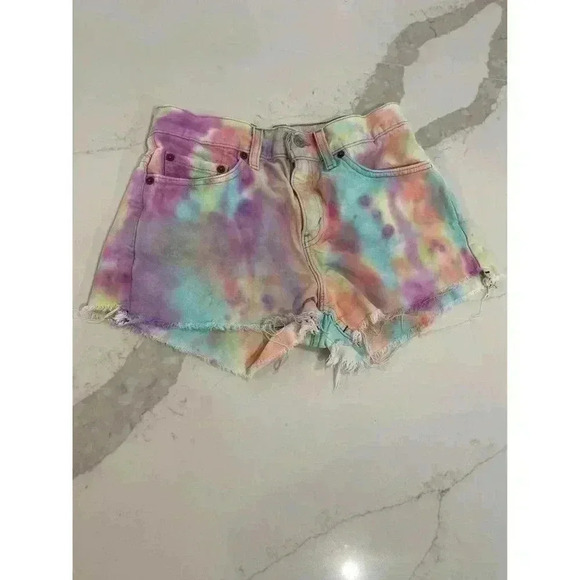 Juniors Levi’s Rad Tie Dye Vintage Inspired Shorts Size 5 - Picture 3 of 4